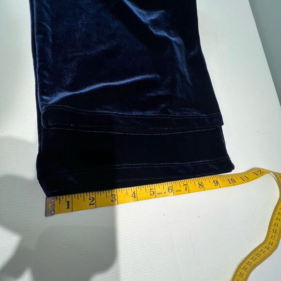 Vintage Adrian Karen Blue Velvet Pantsuit Set Sz 1X Wide Leg Elegant Party - Picture 10 of 16